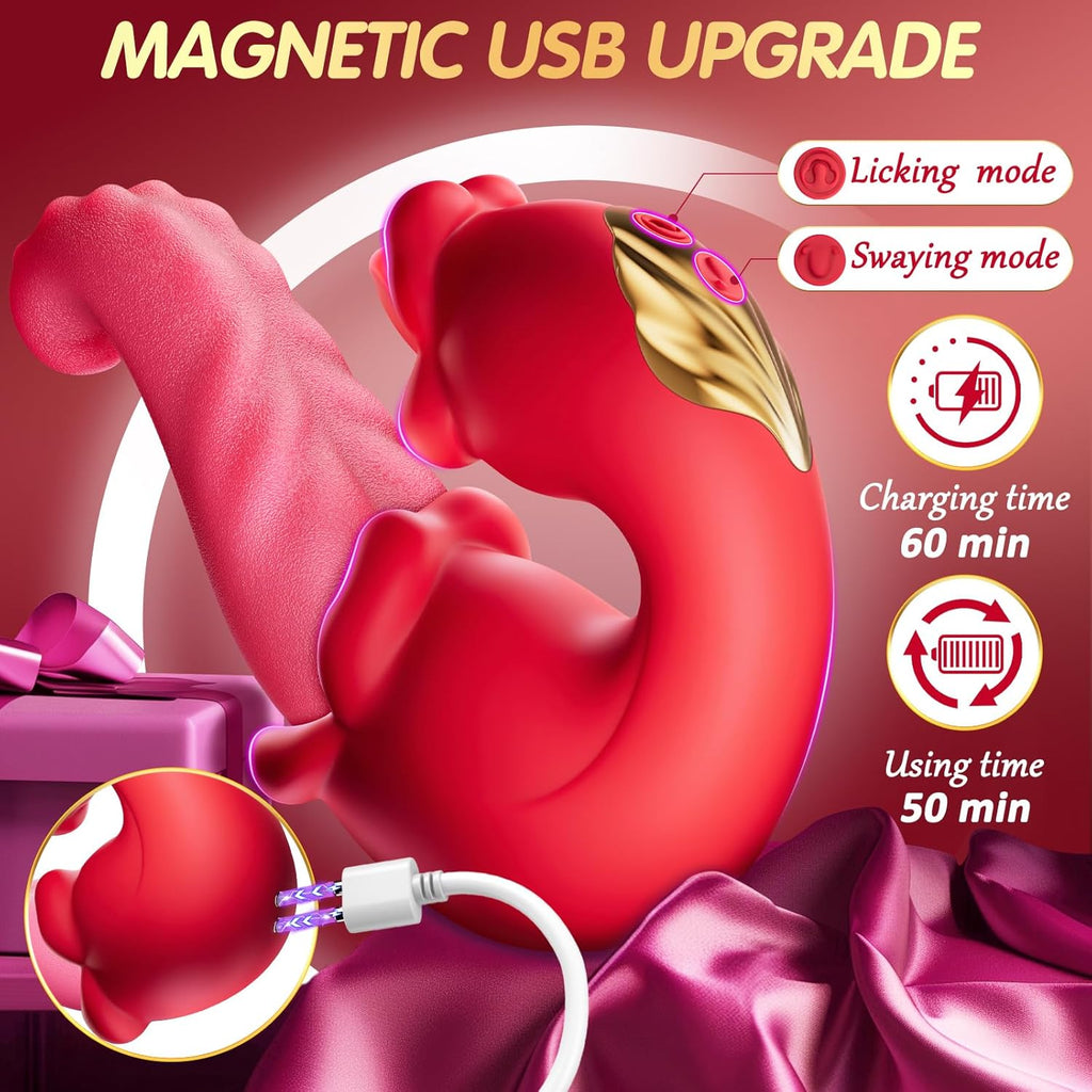 Rose Tongue Vibrator with 4-in-1 Functions