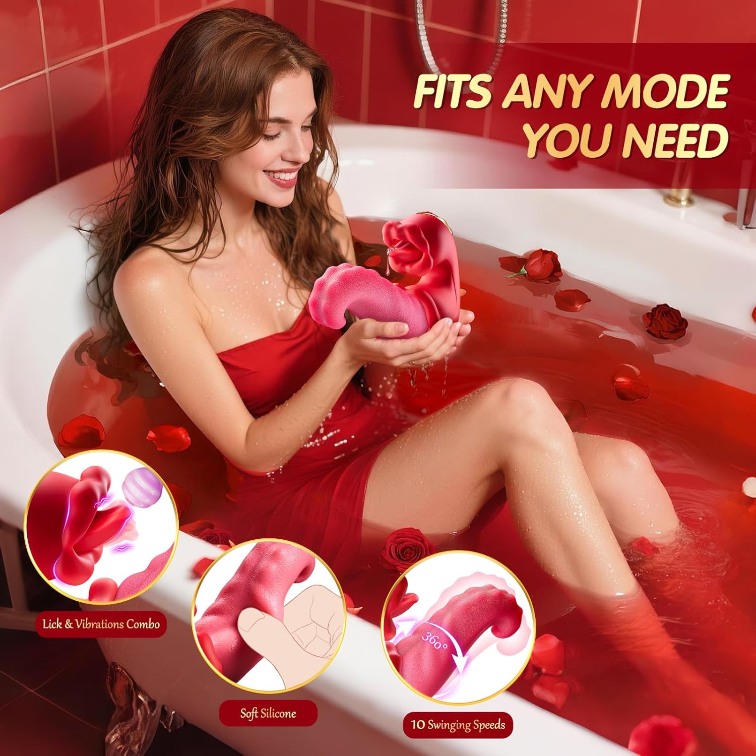Rose Tongue Vibrator with 4-in-1 Functions